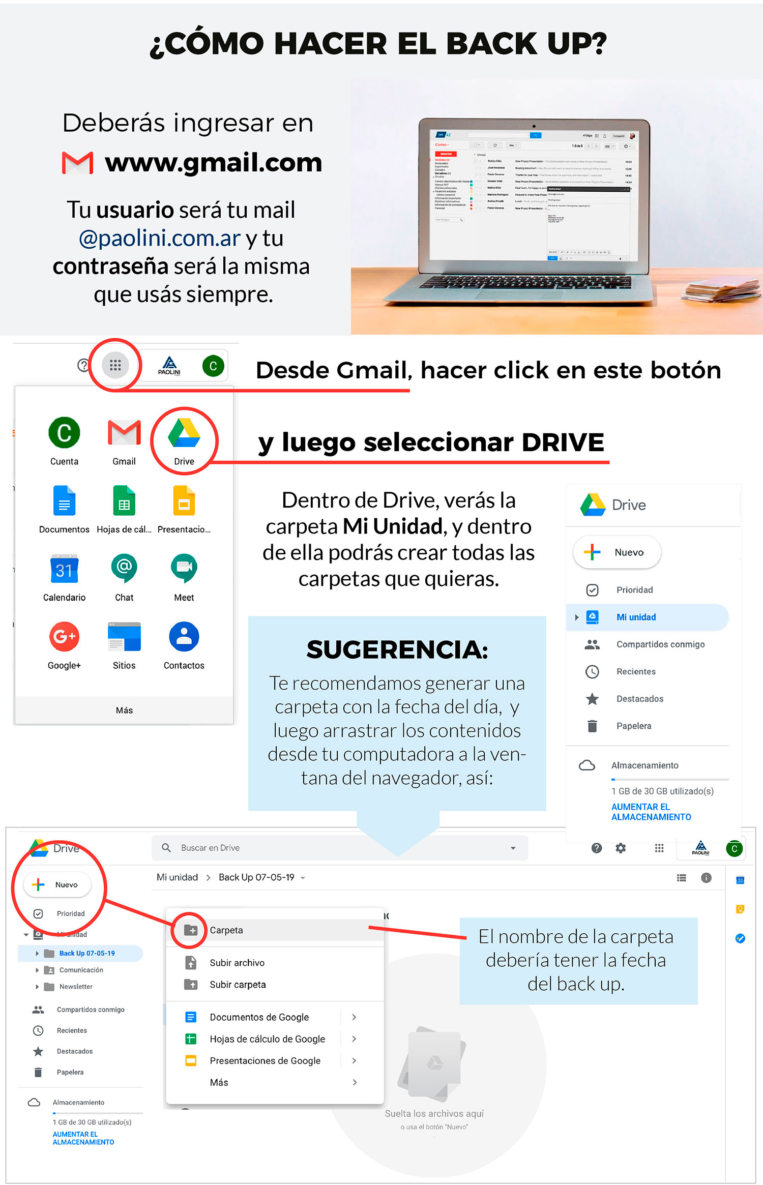 Paso a Paso para realizar un Back up en la Nube - Paolini Hnos.